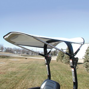 Gray Bimini Sunshade for Tractors and Mowers